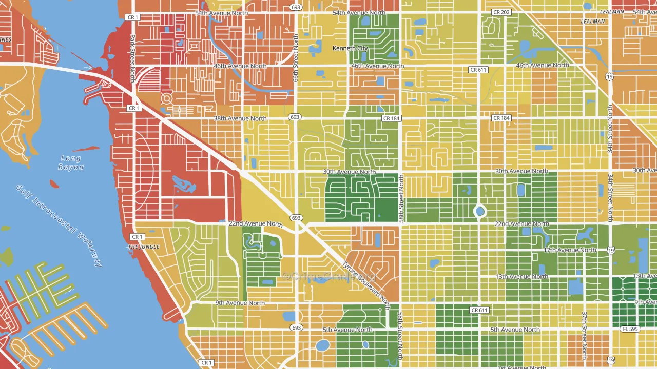Holiday Park, St. Petersburg, FL Map of Arson Rates
