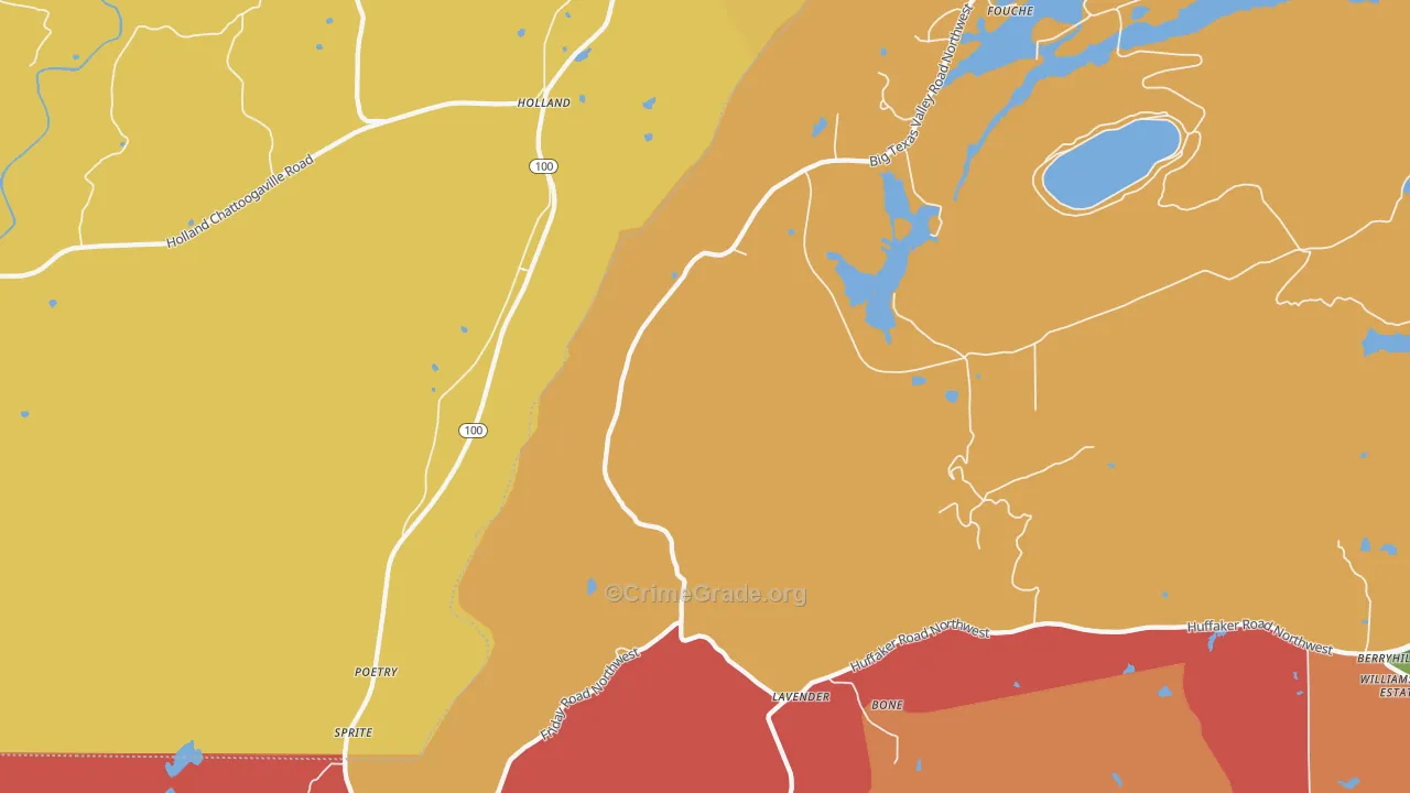 Holland, GA Map of Arson Rates