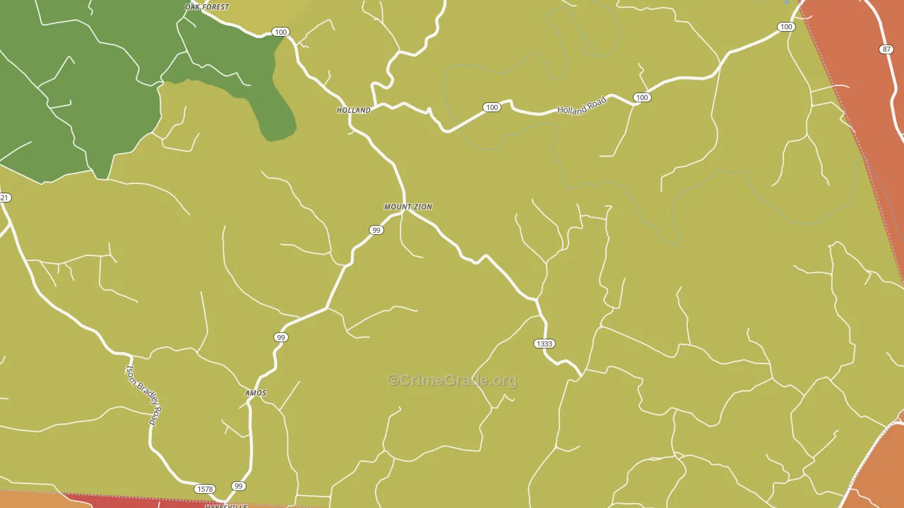 Holland, KY Map of Arson Rates