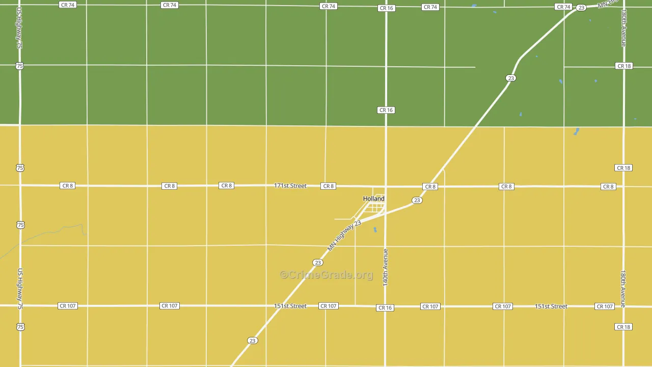 Holland, MN Map of Arson Rates