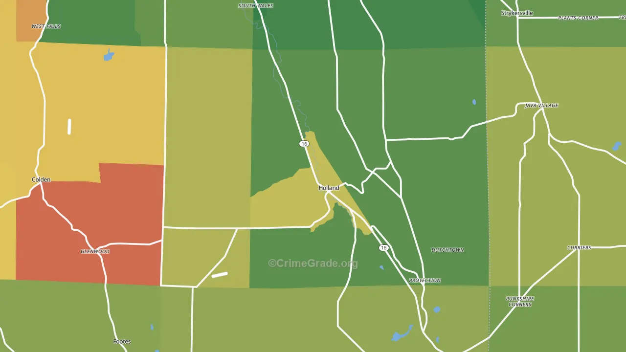 Holland, NY Map of Arson Rates