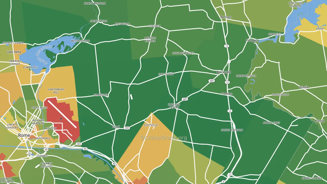 Holland Patent, NY Map of Arson Rates