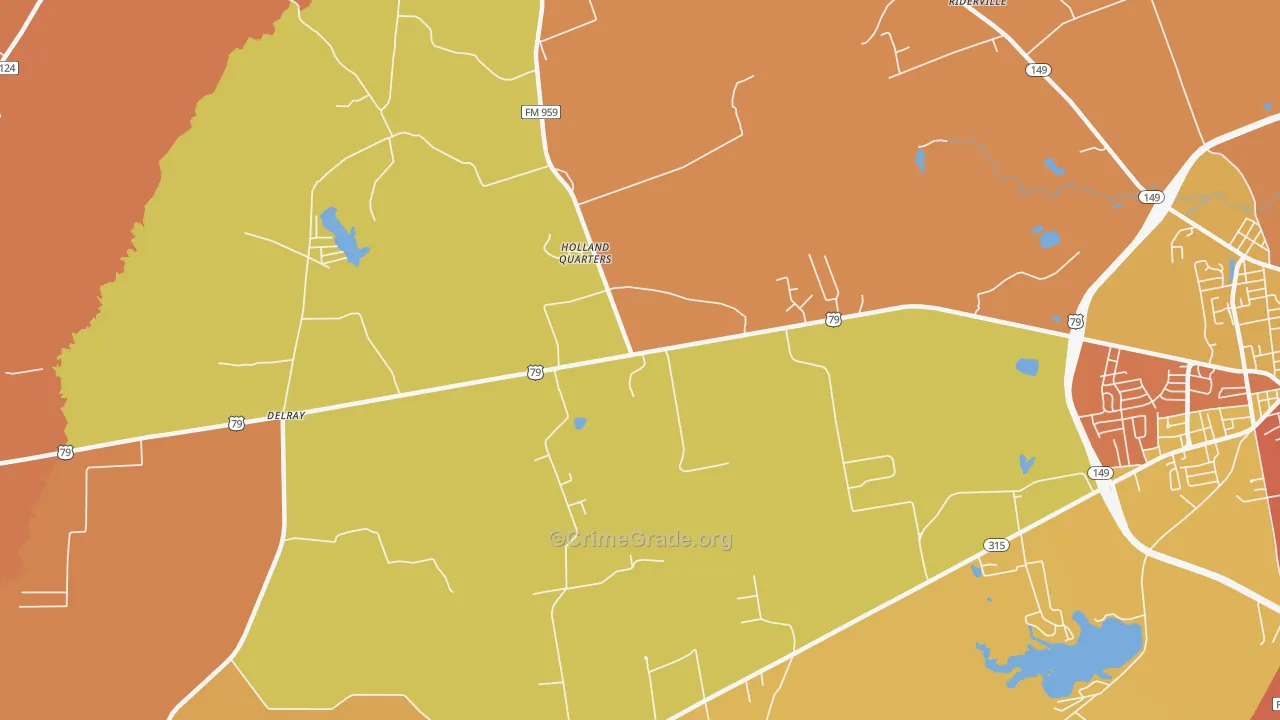 Holland Quarters, TX Map of Arson Rates