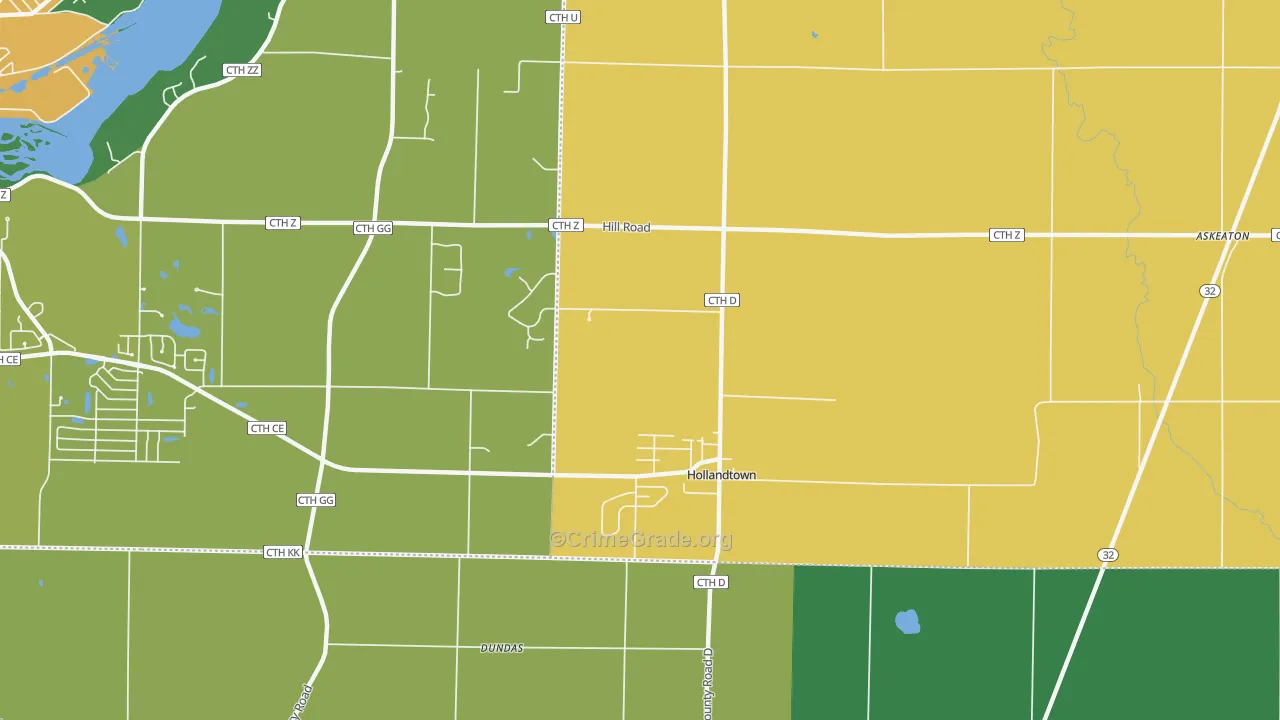 Holland, WI Map of Arson Rates