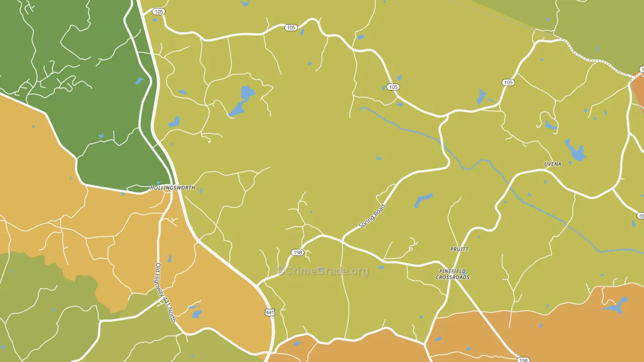 Hollingsworth, GA Map of Arson Rates