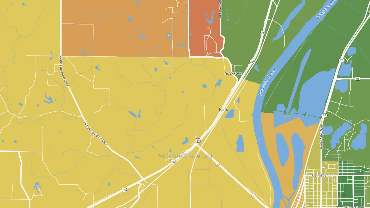 Hollis, IL Map of Arson Rates