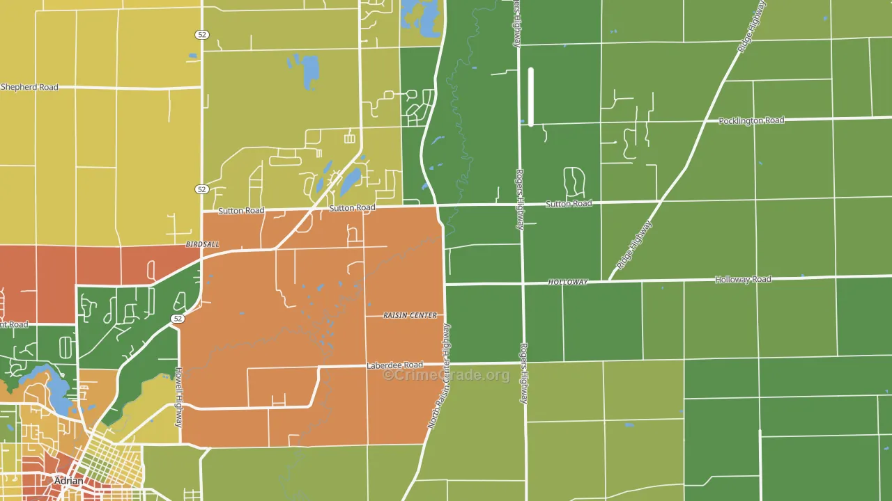 Holloway, MI Map of Arson Rates