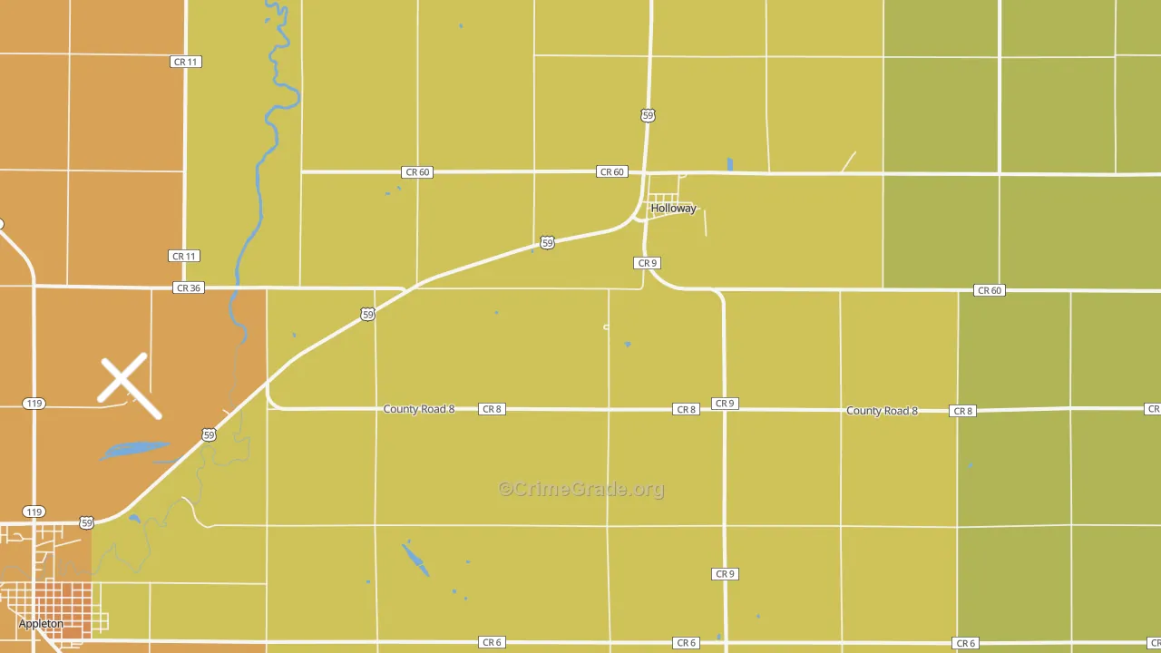 Holloway, MN Map of Arson Rates