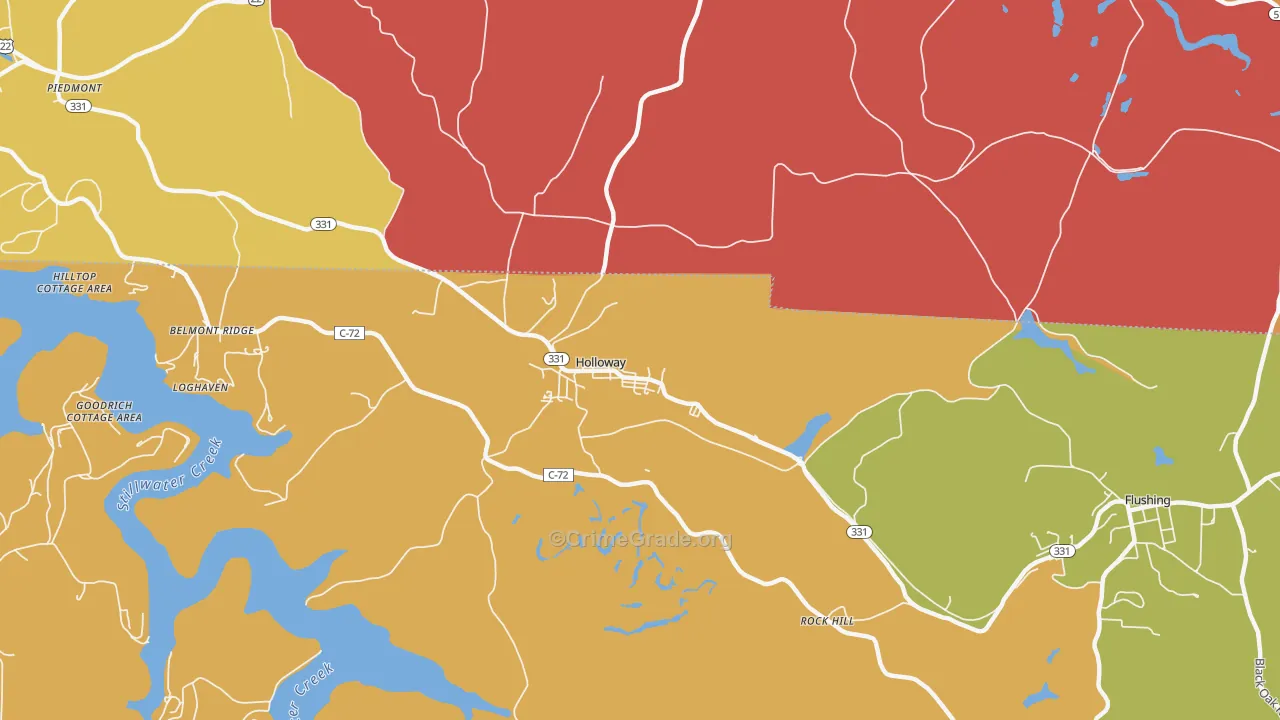 Holloway, OH Map of Arson Rates