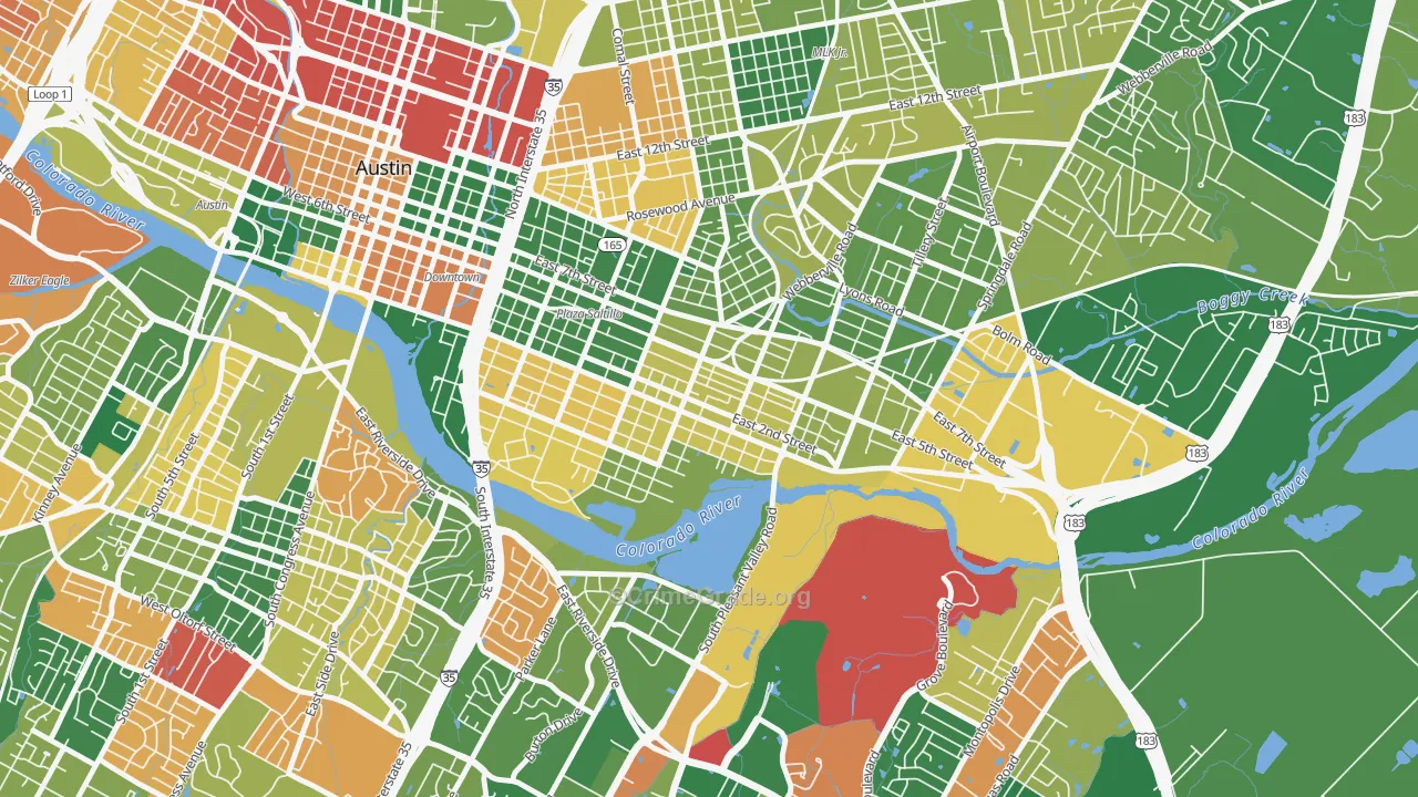 Holly, Austin, TX Map of Arson Rates