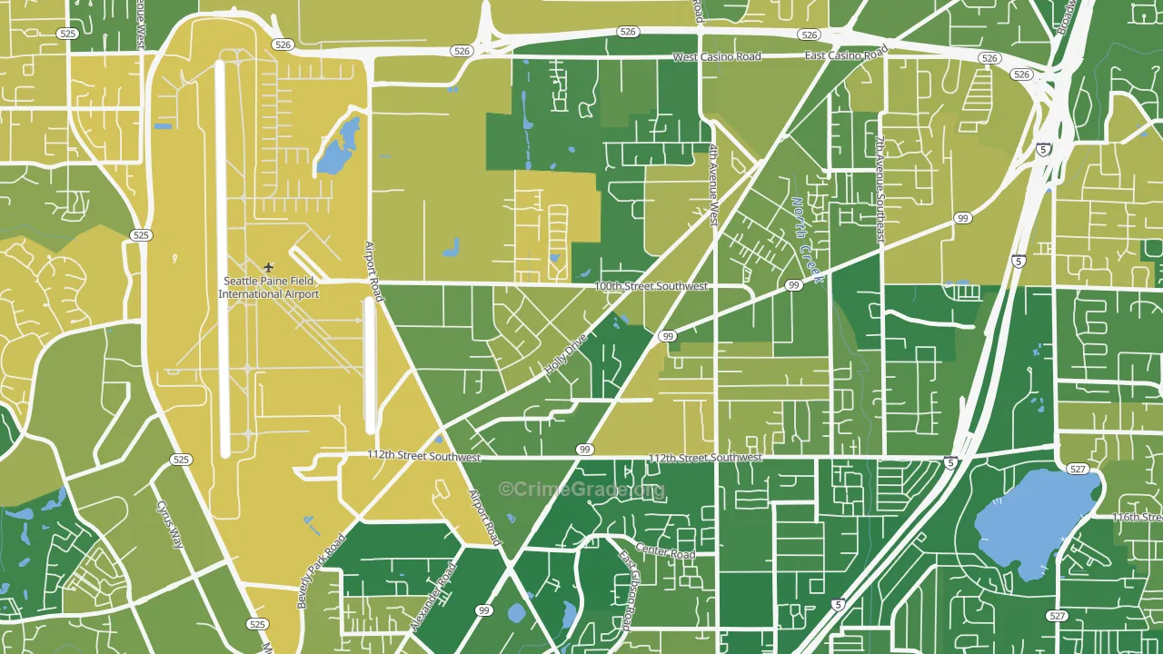 Holly, Everett, WA Map of Arson Rates