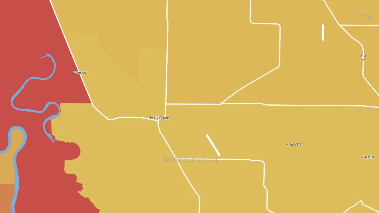 Holly Grove, AR Map of Arson Rates
