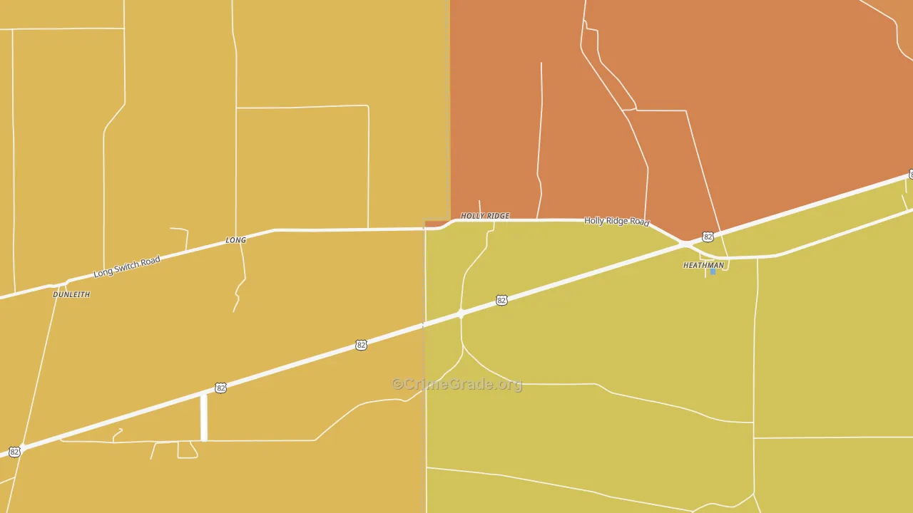 Holly Ridge, MS Map of Arson Rates