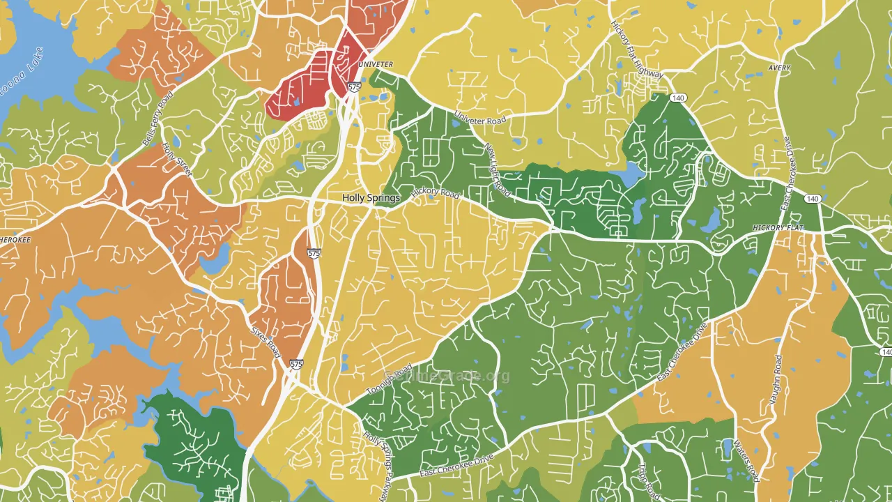 Holly Springs, GA Map of Arson Rates