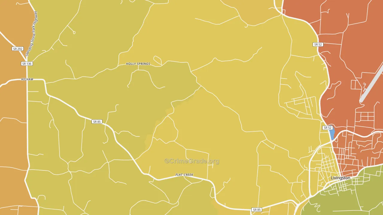 Holly Springs, TN Map of Arson Rates