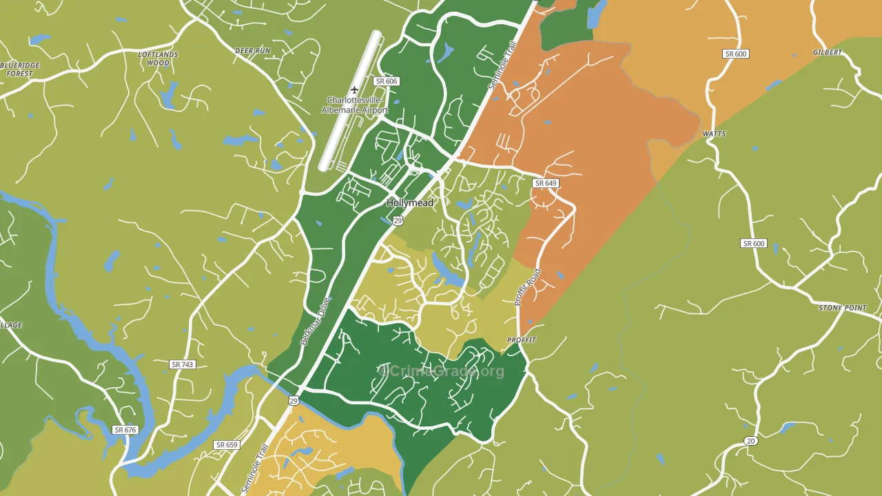 Hollymead, VA Map of Arson Rates