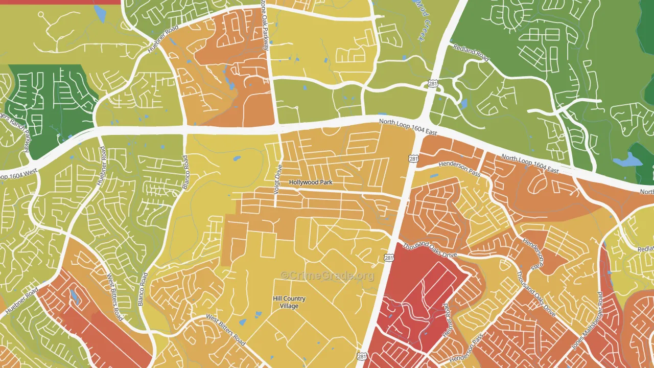 Hollywood Park, TX Map of Arson Rates