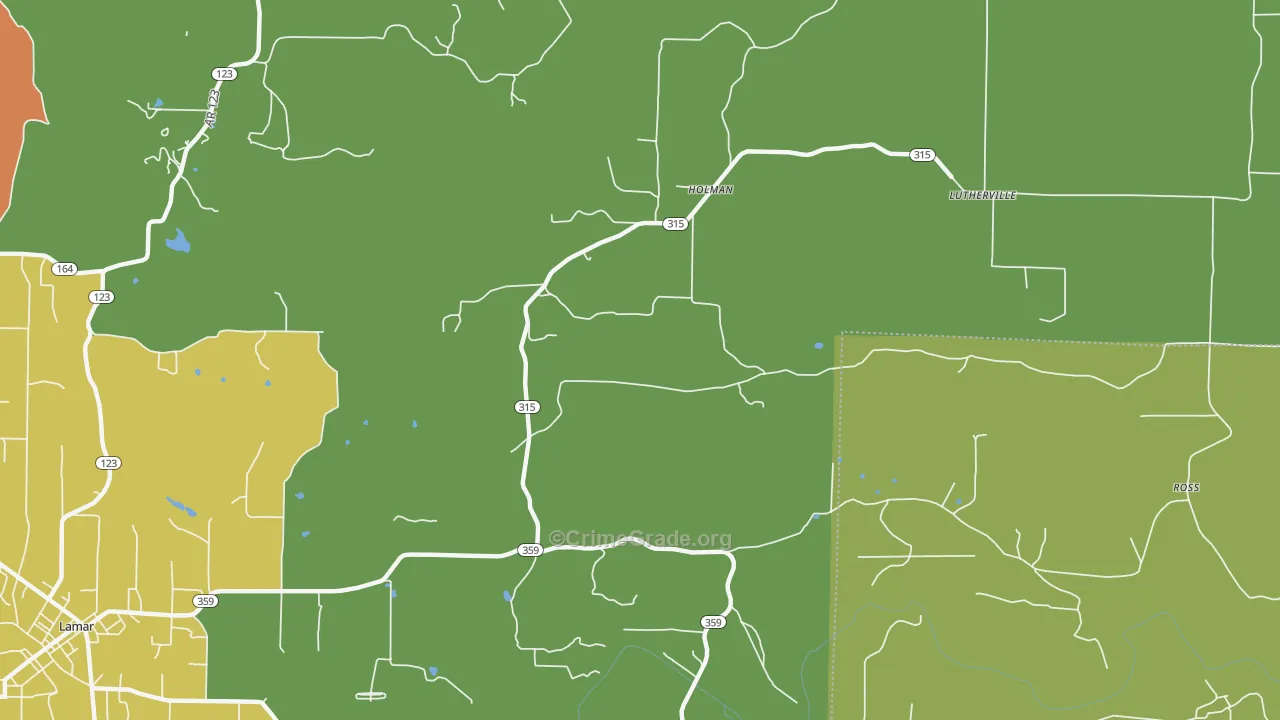 Holman, AR Map of Arson Rates