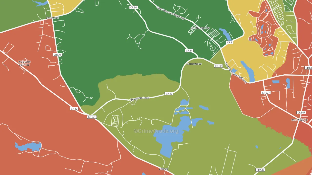Holmansville, NJ Map of Arson Rates