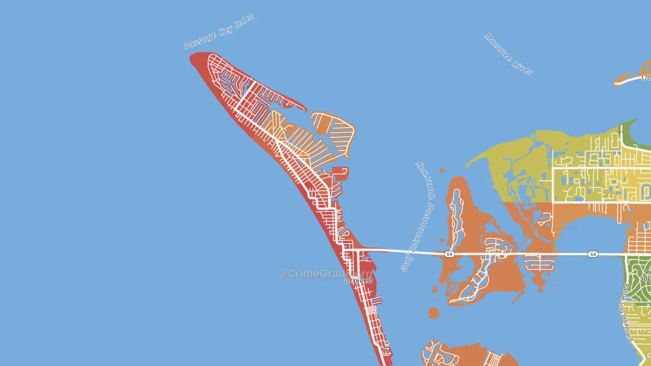 Holmes Beach, FL Map of Arson Rates