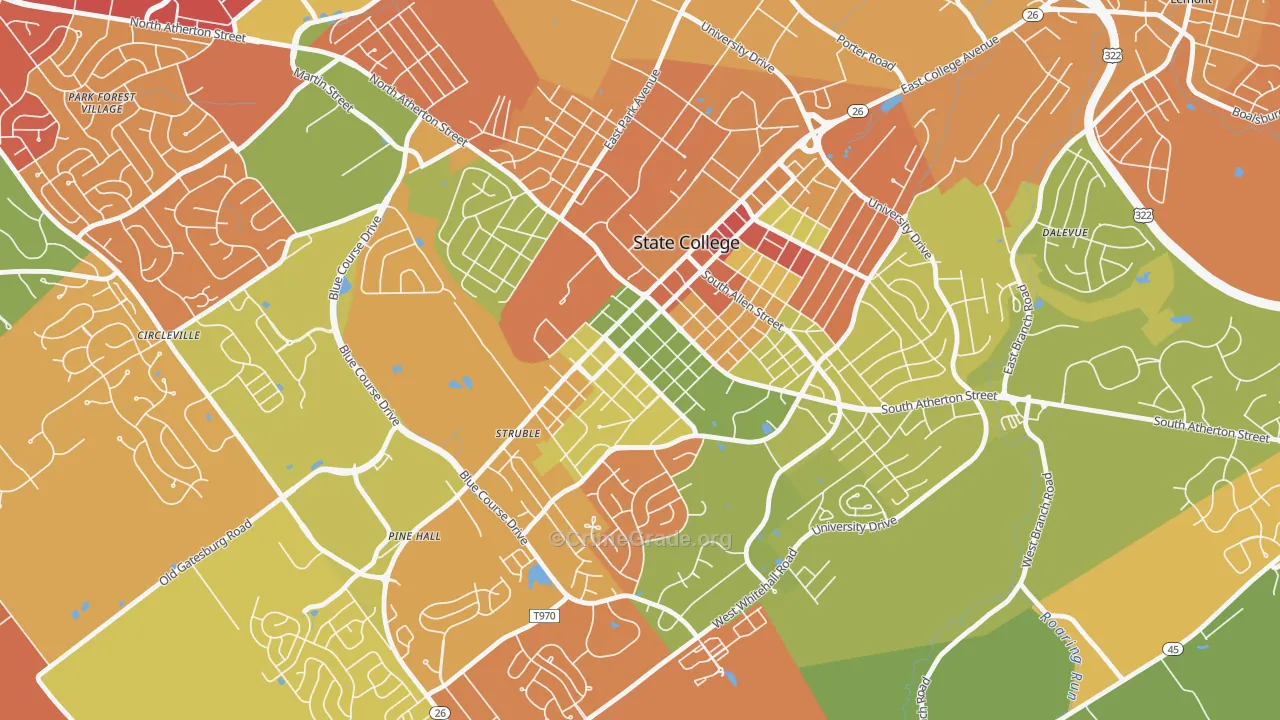 Holmes-Foster Historic District, State College, PA Map of Arson Rates