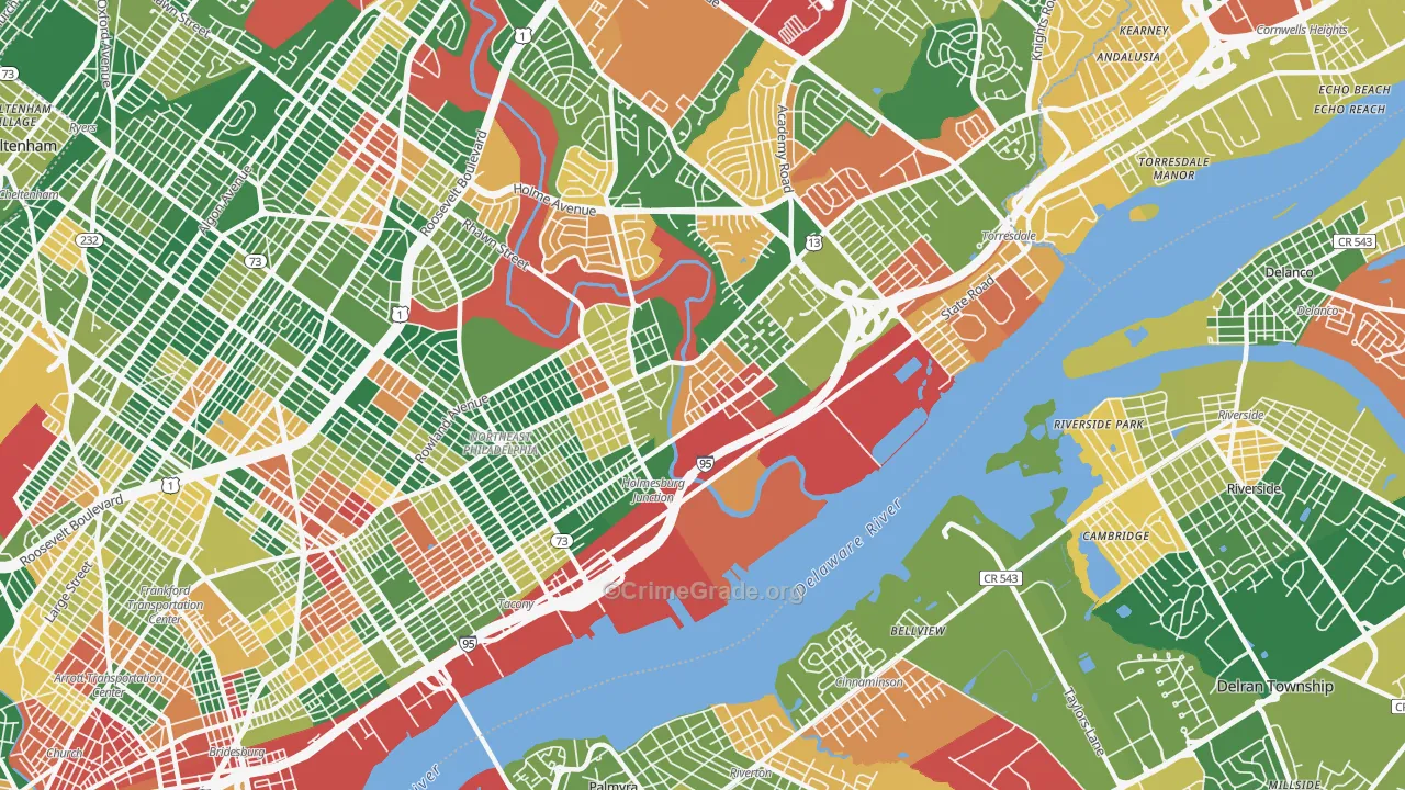 Holmesburg, Philadelphia, PA Map of Arson Rates