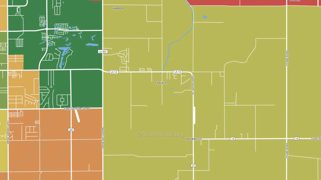 Holmwood, LA Map of Arson Rates
