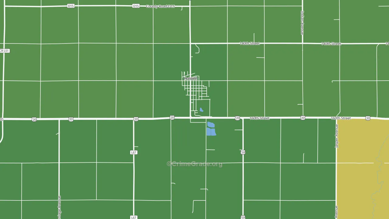 Holstein, IA Map of Arson Rates