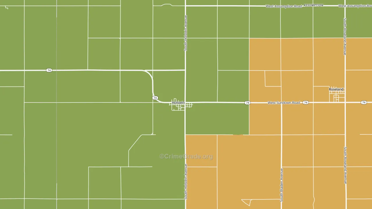Holstein, NE Map of Arson Rates
