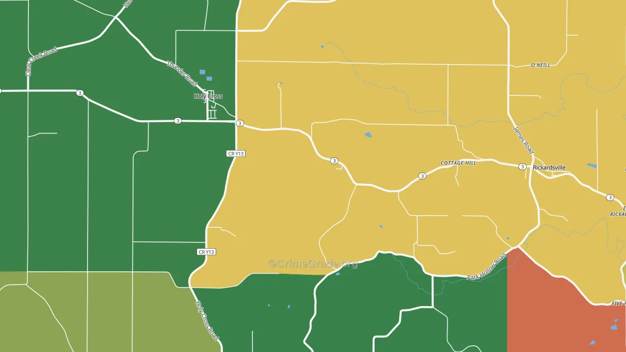 Holy Cross, IA Map of Arson Rates