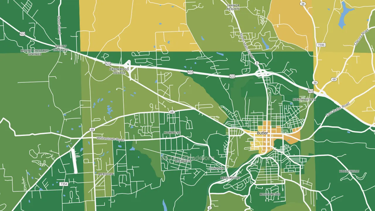 Homeacre-Lyndora, PA Map of Arson Rates