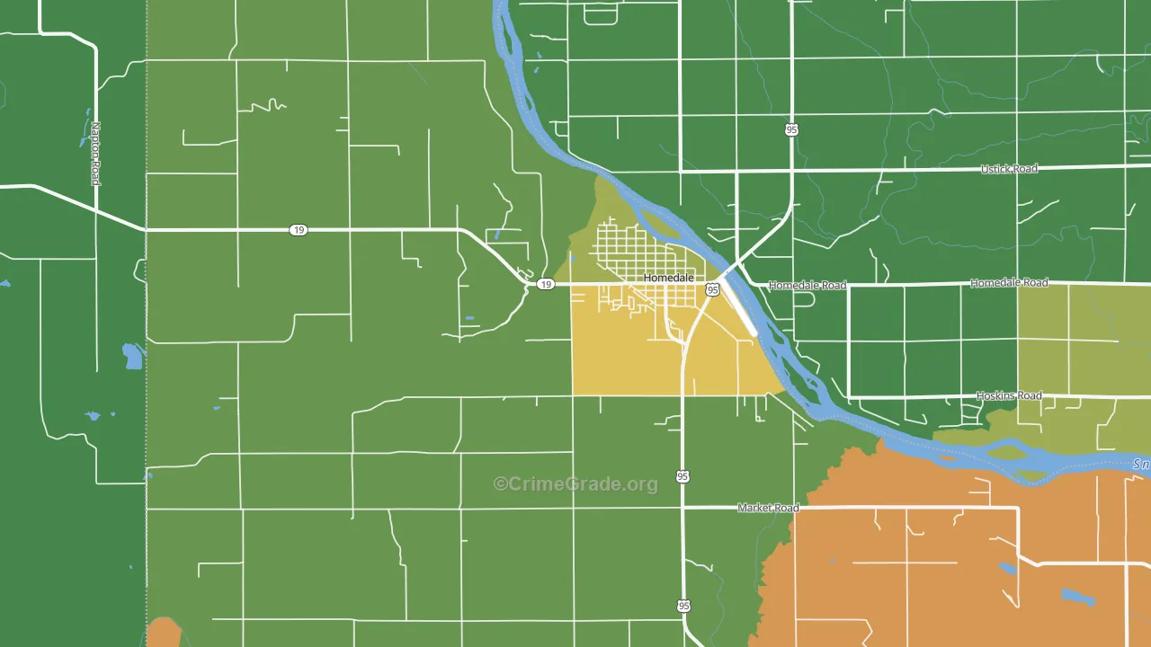 Homedale, ID Map of Arson Rates