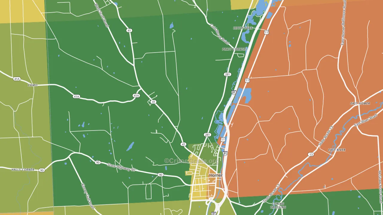 Homer, NY Map of Arson Rates