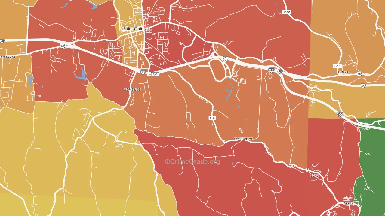 Homeside, OH Map of Arson Rates