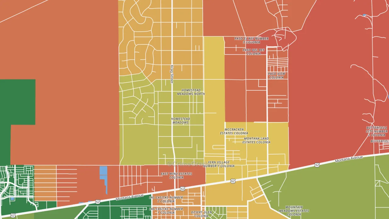Homestead Meadows North, TX Map of Arson Rates