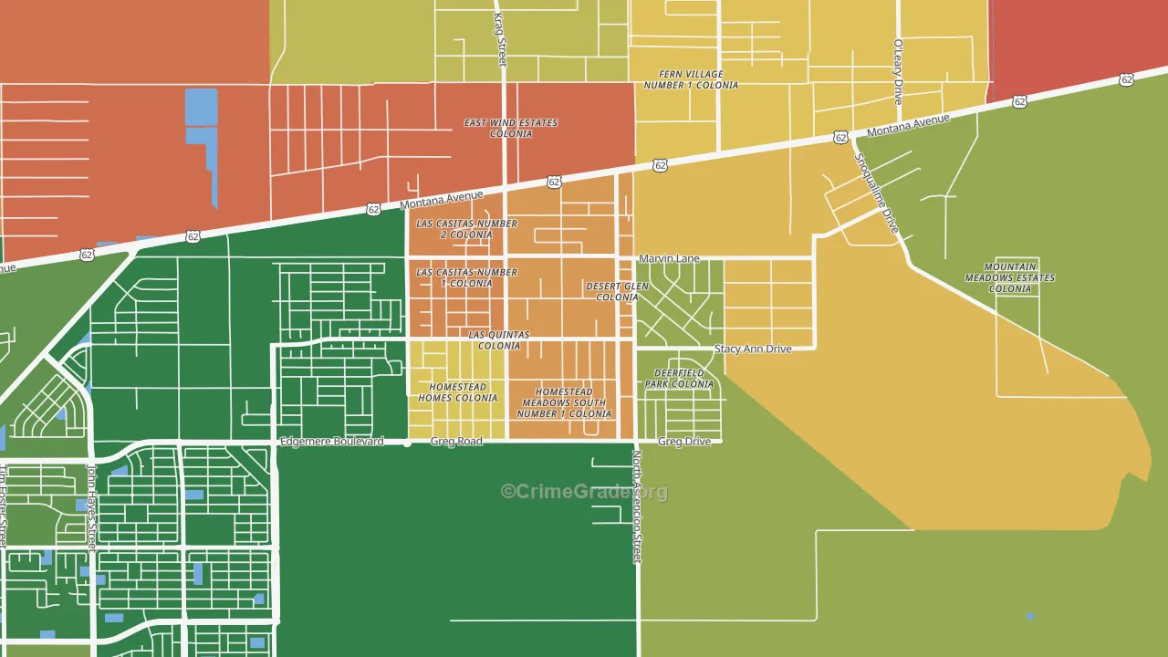 Homestead Meadows South, TX Map of Arson Rates