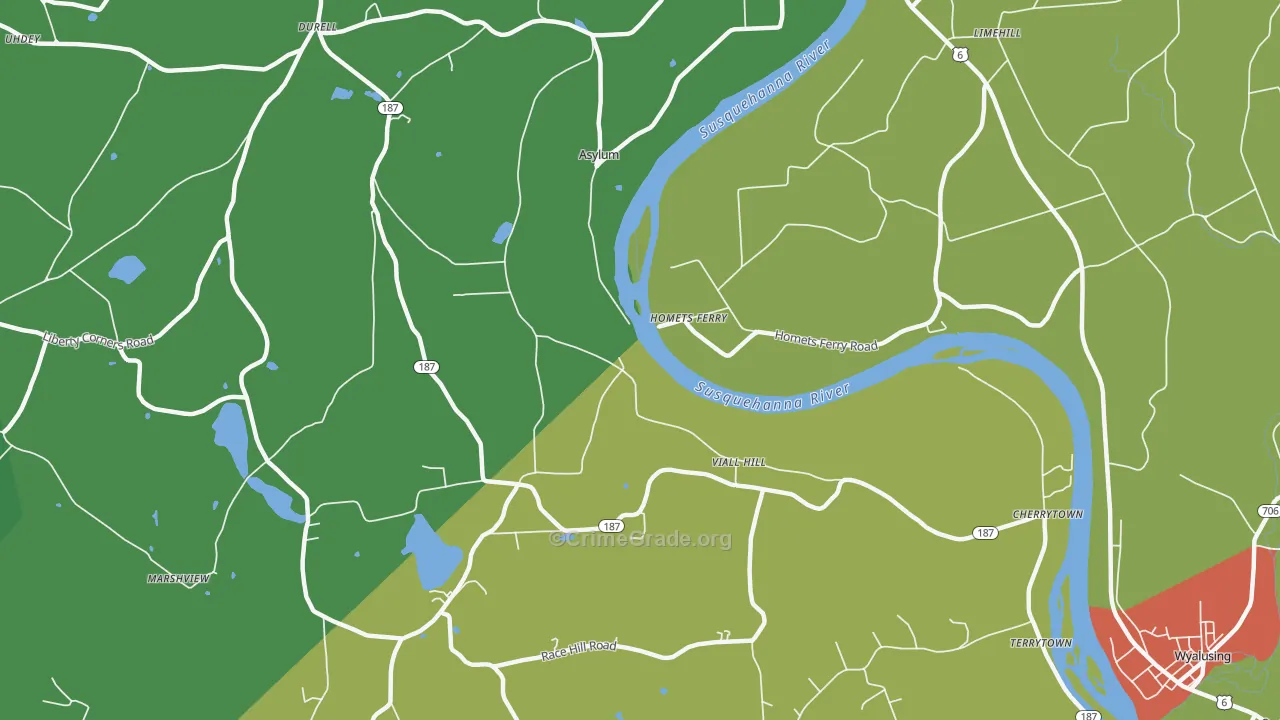 Homets Ferry, PA Map of Arson Rates