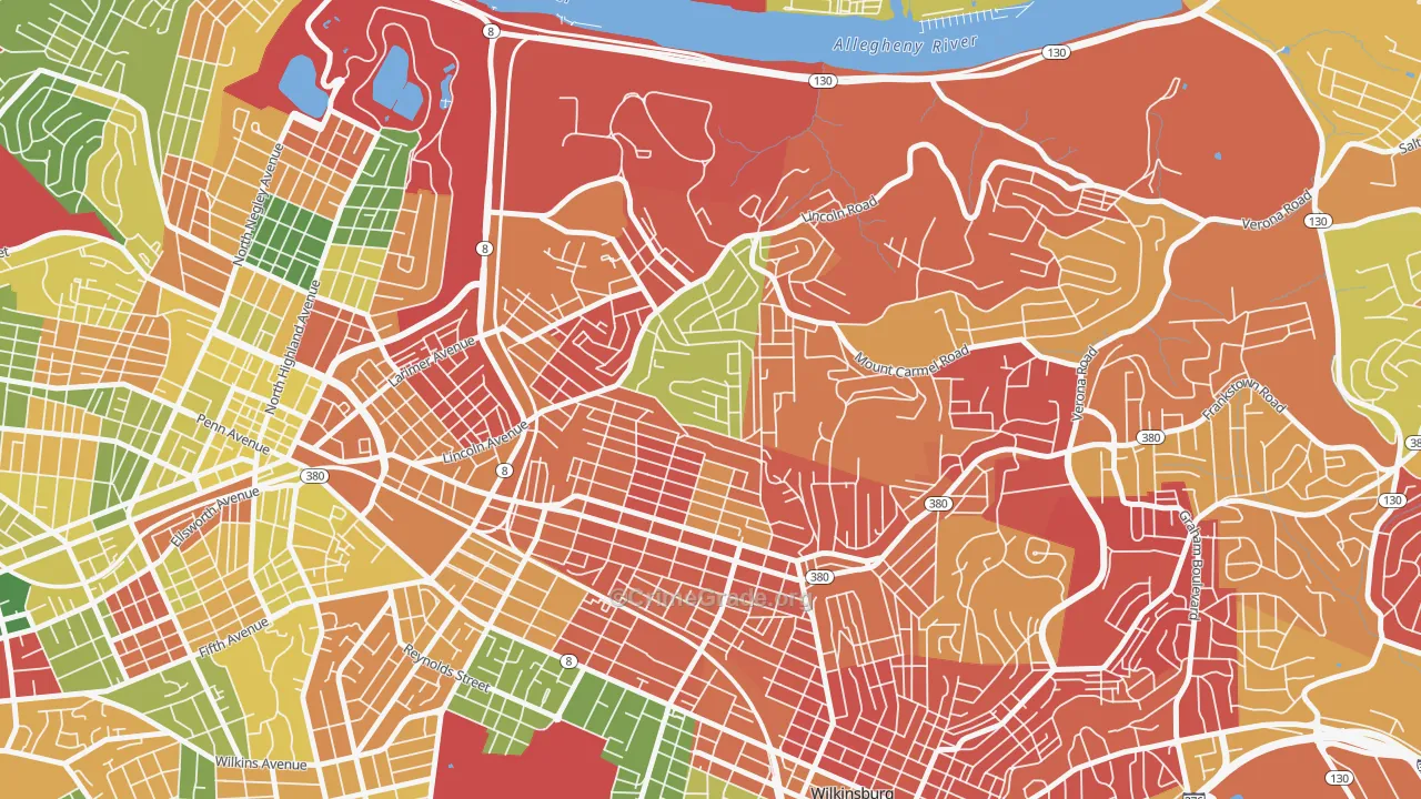 Homewood North, Pittsburgh, PA Map of Arson Rates