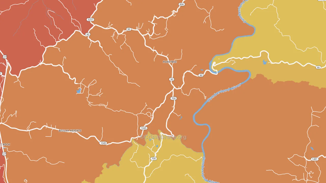 Honeybee, KY Map of Arson Rates