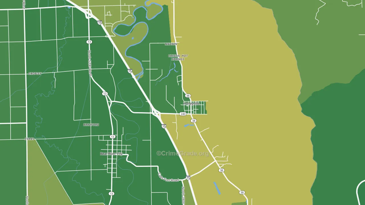 Honeyville, UT Map of Arson Rates