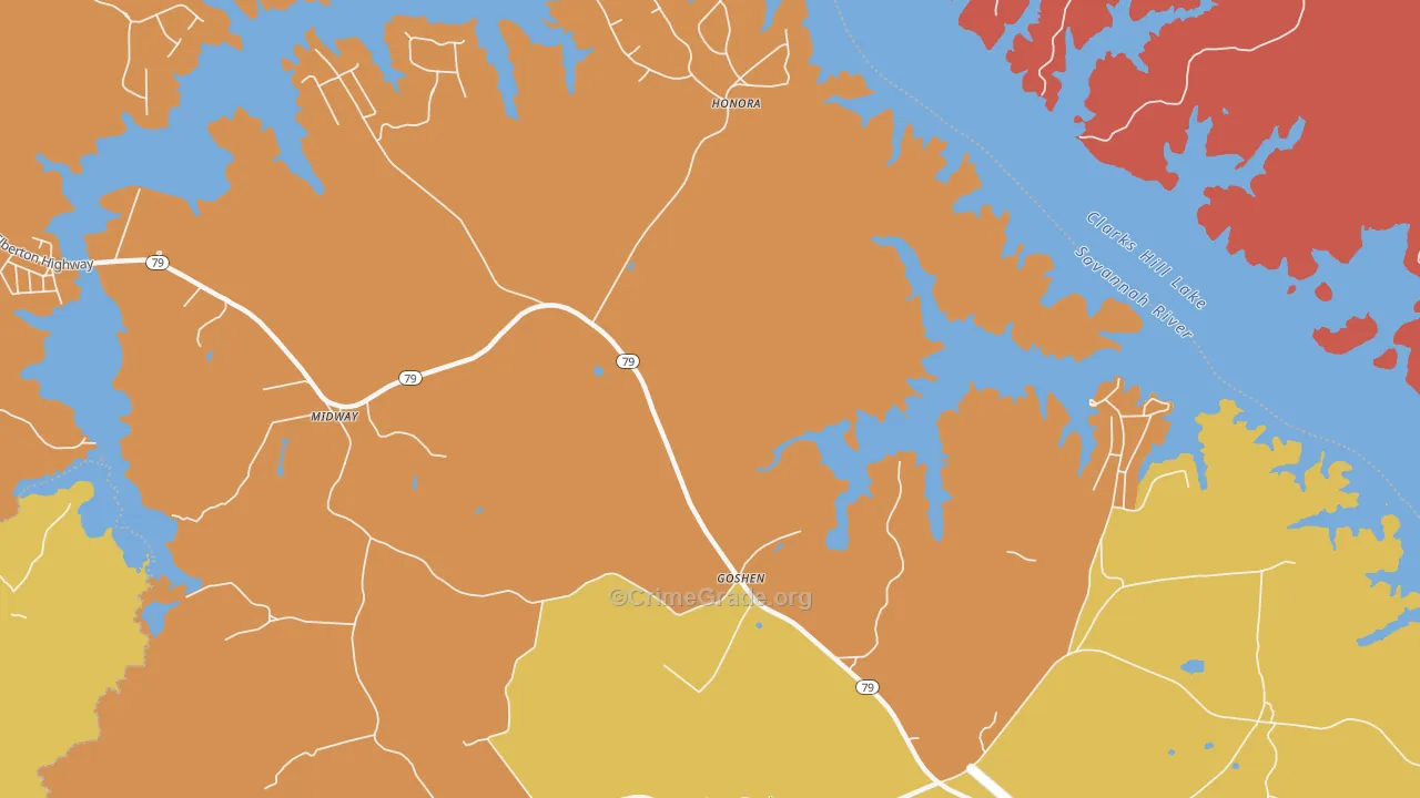Honora, GA Map of Arson Rates