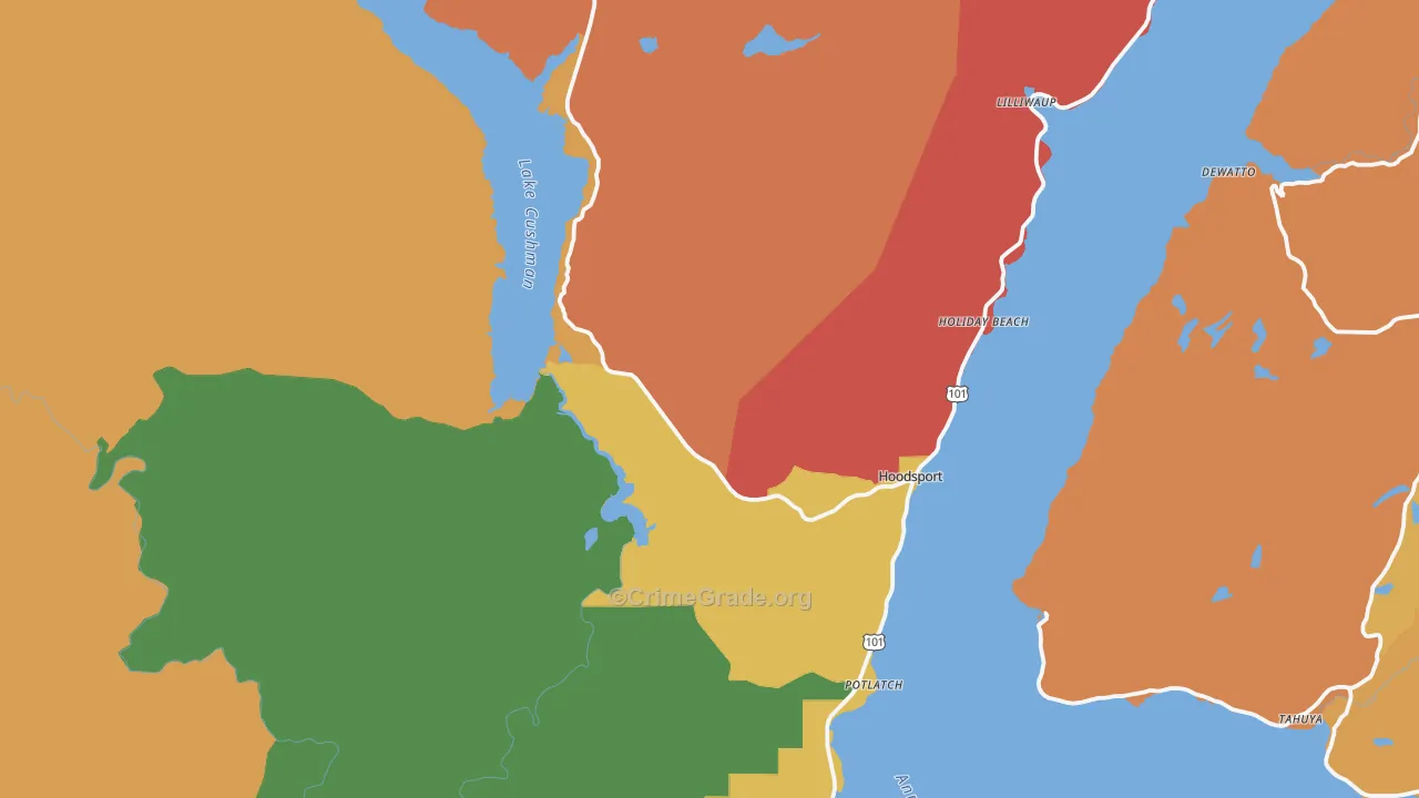 Hoodsport, WA Map of Arson Rates