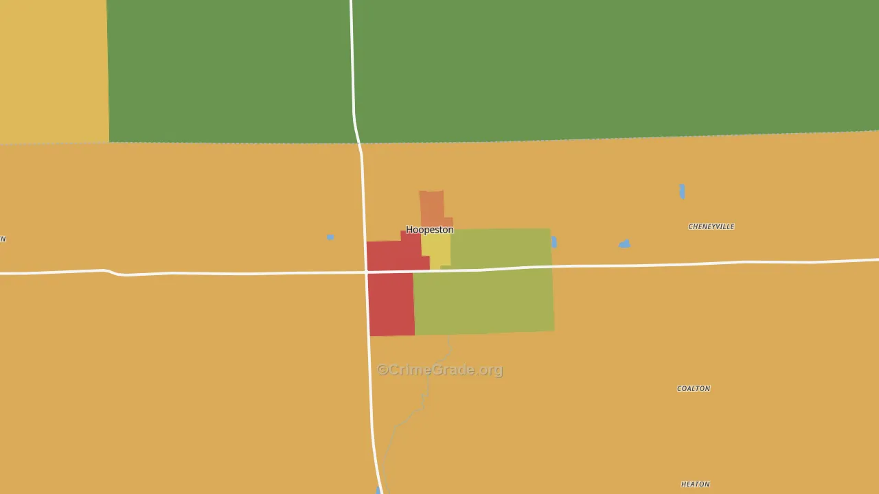 Hoopeston, IL Map of Arson Rates