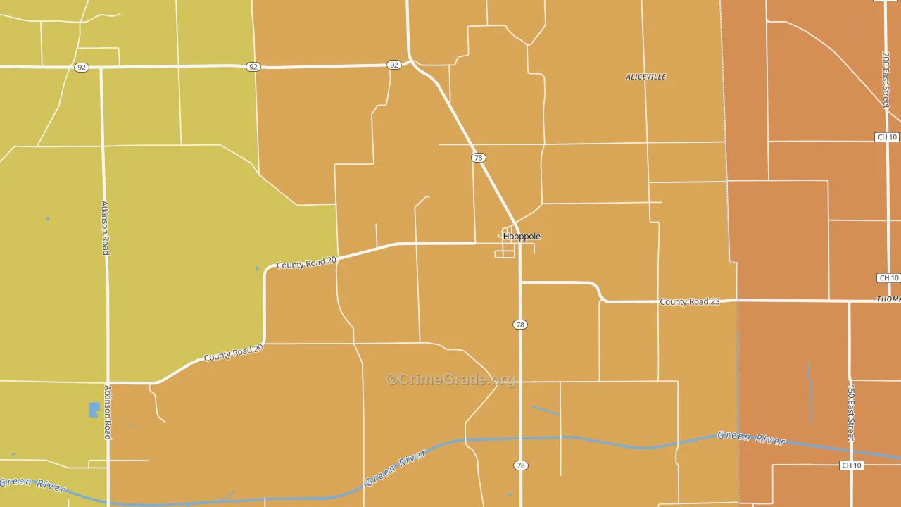 Hooppole, IL Map of Arson Rates