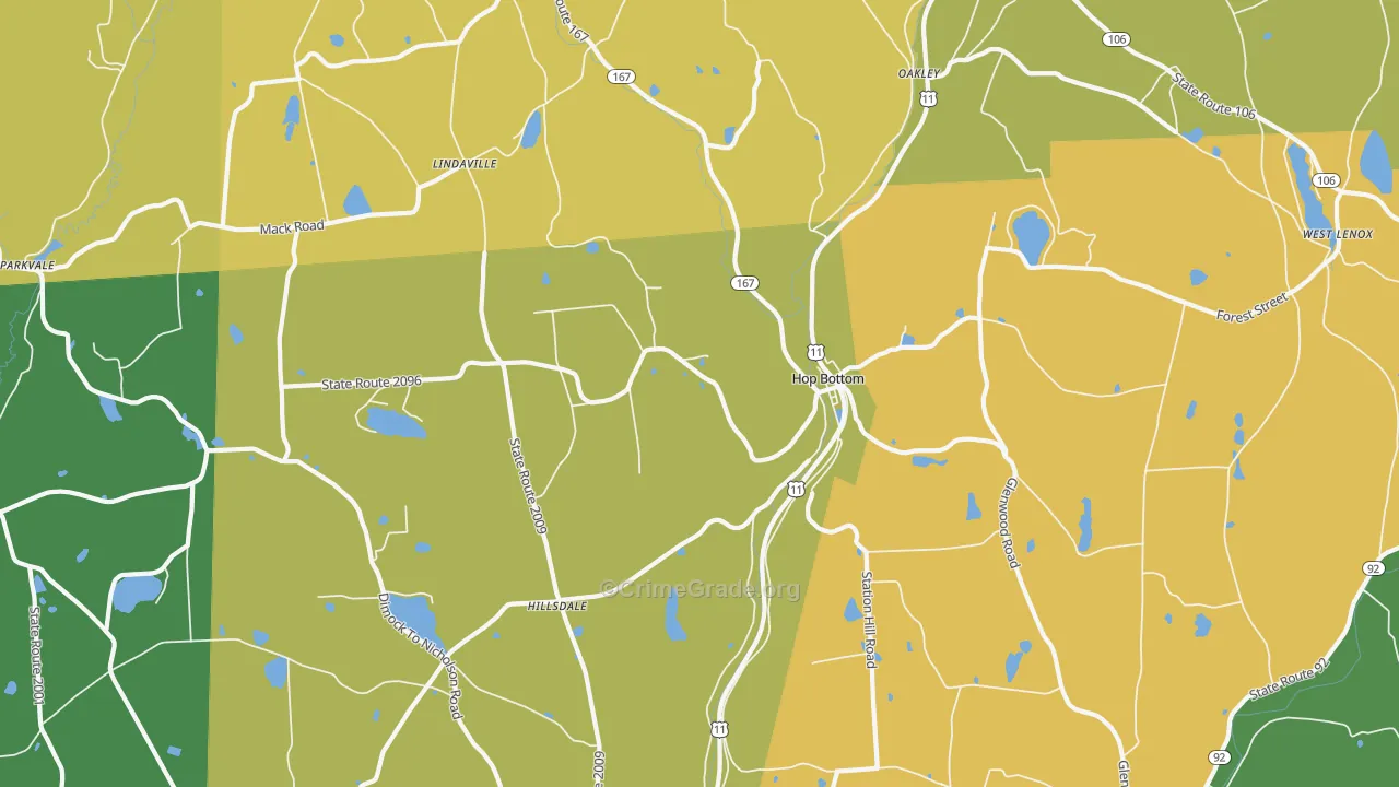 Hop Bottom, PA Map of Arson Rates