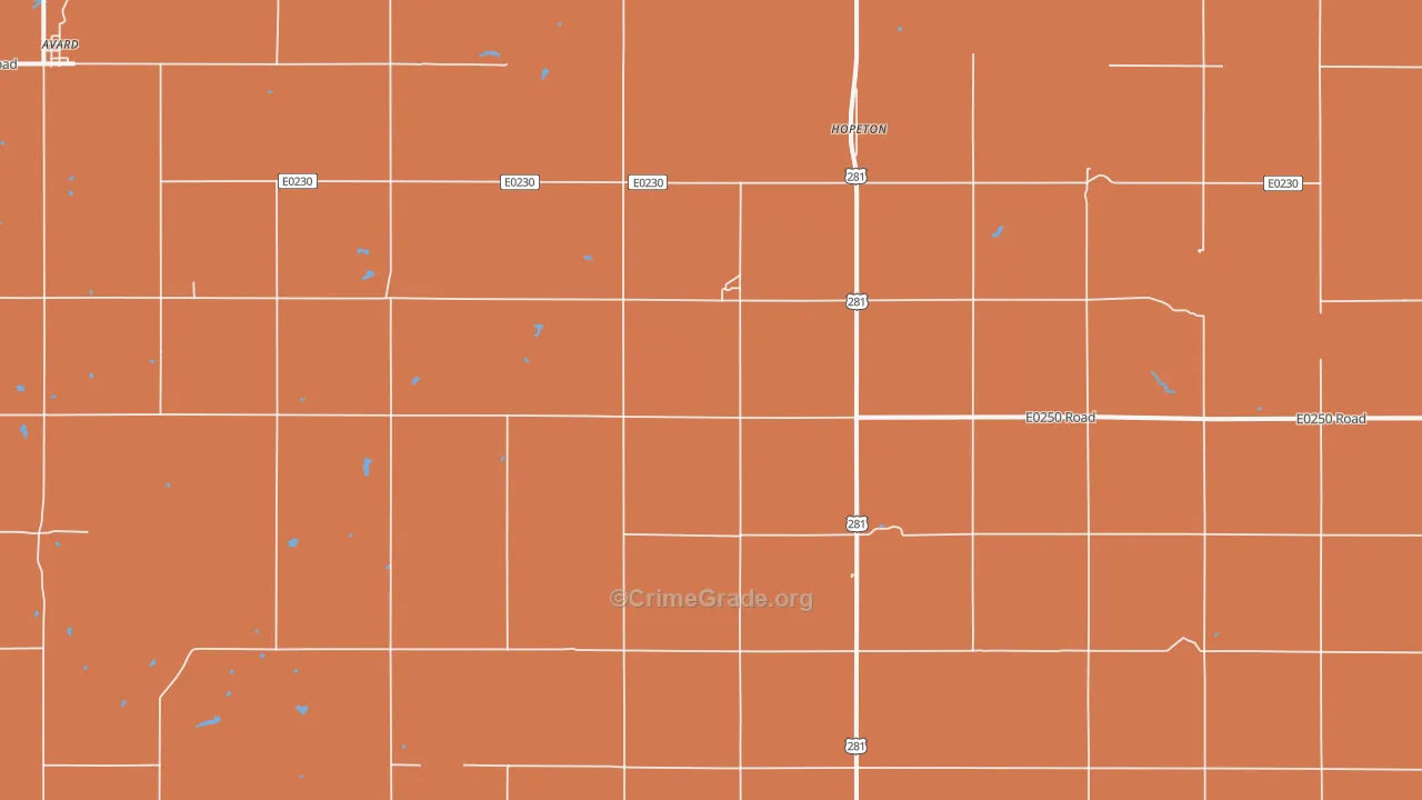 Hopeton, OK Map of Arson Rates