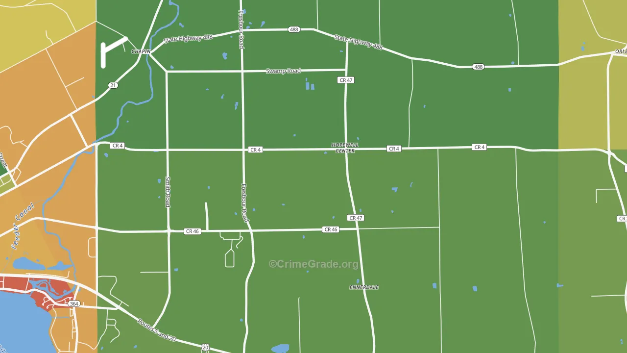 Hopewell Center, NY Map of Arson Rates