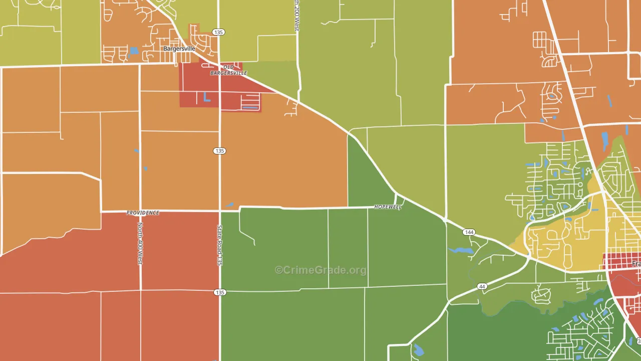 Hopewell, IN Map of Arson Rates