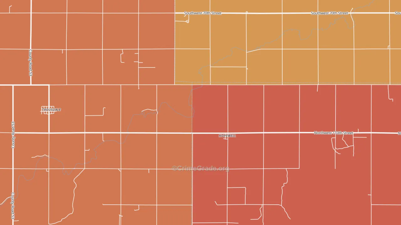 Hopewell, KS Map of Arson Rates