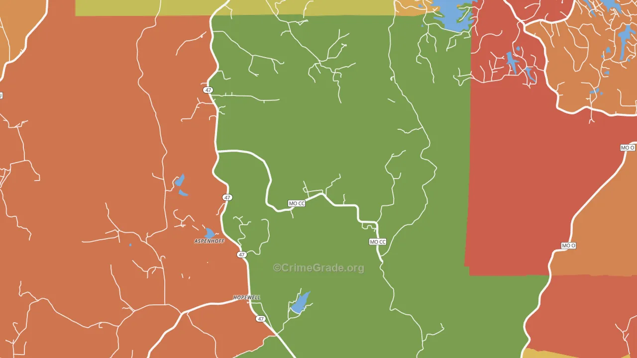 Hopewell, MO Map of Arson Rates
